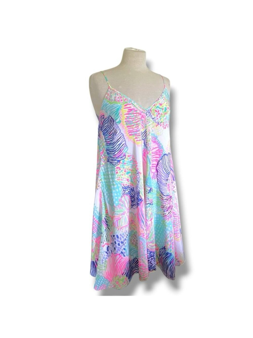 Lilly Pulitzer Clara Silk Slip Dress Small Roar of the Seas Shell Print Preppy - Picture 5 of 8